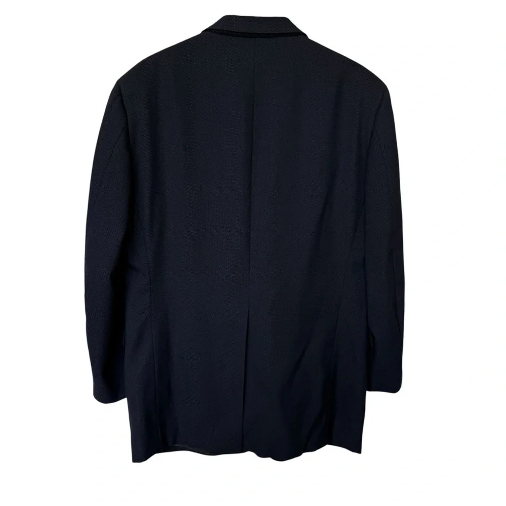 Tom James Men's Navy Sport Coat Size 48R Two-Button Notch Lapel Business Formal